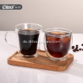 Klare 220ml Kaffeetasse Trinkbecher aus Glas